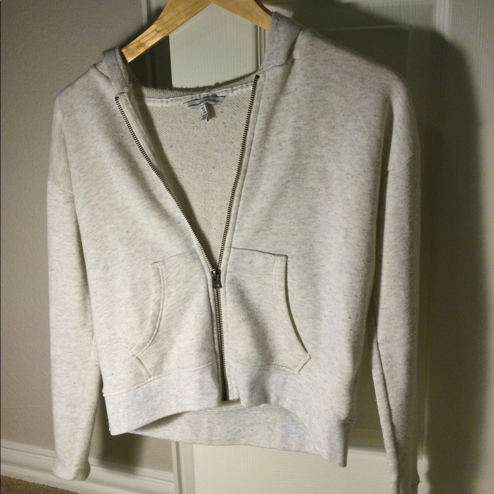 Lightweight Heather gray zip up hoodie